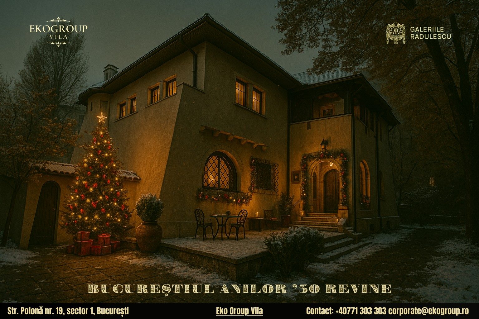 Poveste de Crăciun în inima anilor ’30: magia sărbătorilor la fosta Casă Tătărăscu, azi Eko Group Vila 1 Poveste de Crăciun în inima anilor ’30: magia sărbătorilor la fosta Casă Tătărăscu, azi Eko Group Vila